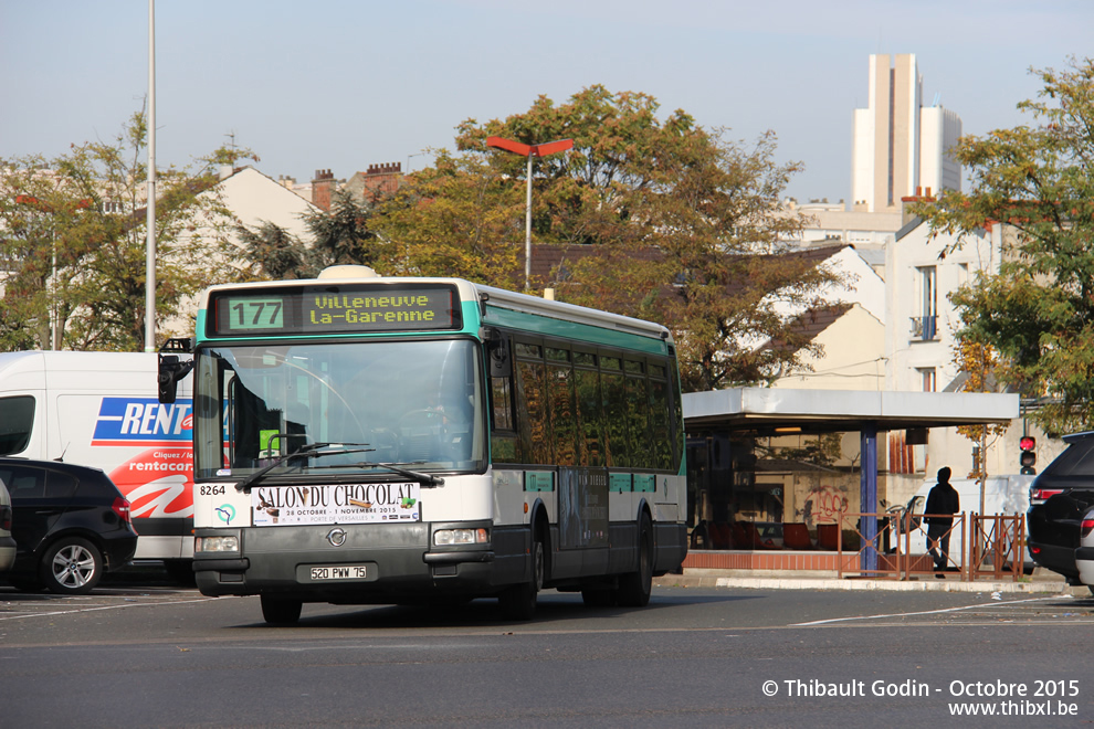 Bus 8264 (520 PWW 75) sur la ligne 177 (RATP) à Asnières-sur-Seine