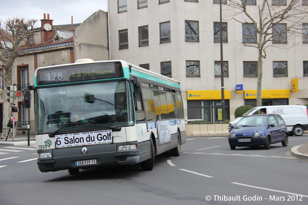 Bus 7533 (368 PZP 75) sur la ligne 178 (RATP) à La Garenne-Colombes