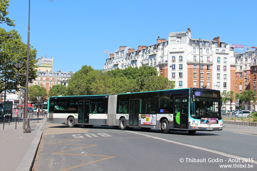 Bus 4649 (905 RMB 75) sur la ligne 187 (RATP) à Porte d'Orléans (Paris)