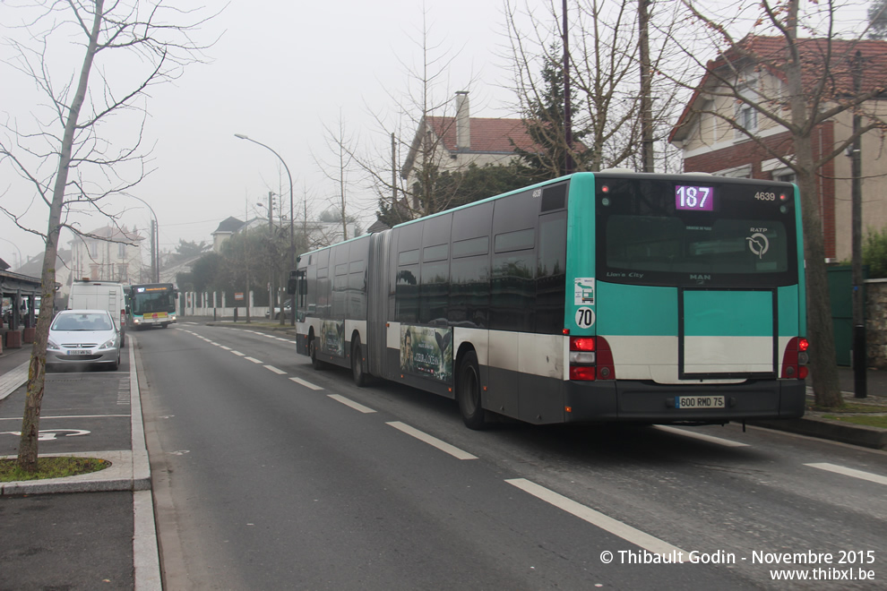Bus 4639 (600 RMD 75) sur la ligne 187 (RATP) à L'Haÿ-les-Roses