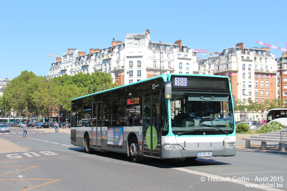 Bus 6619 (CE-231-QP) sur la ligne 188 (RATP) à Porte d'Orléans (Paris)