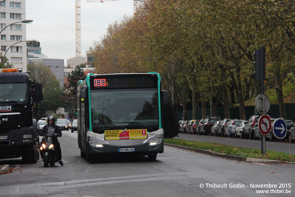 Bus 6884 (DV-006-JH) sur la ligne 189 (RATP) à Issy-les-Moulineaux
