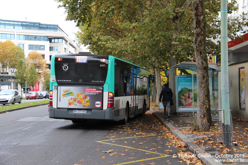 Bus 4331 (BX-271-QN) sur la ligne 189 (RATP) à Issy-les-Moulineaux