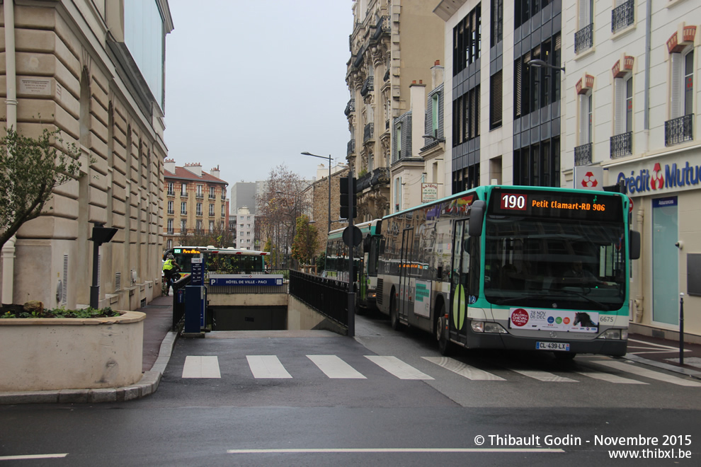 Bus 6675 (CL-439-LX) sur la ligne 190 (RATP) à Issy-les-Moulineaux