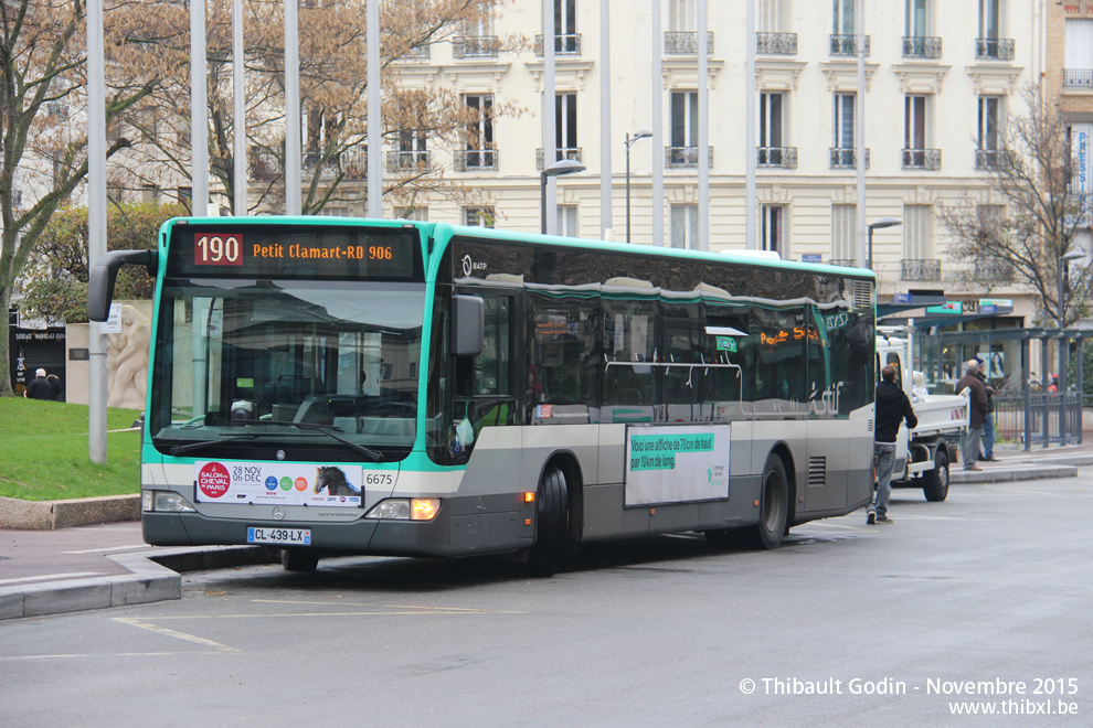 Bus 6675 (CL-439-LX) sur la ligne 190 (RATP) à Issy-les-Moulineaux
