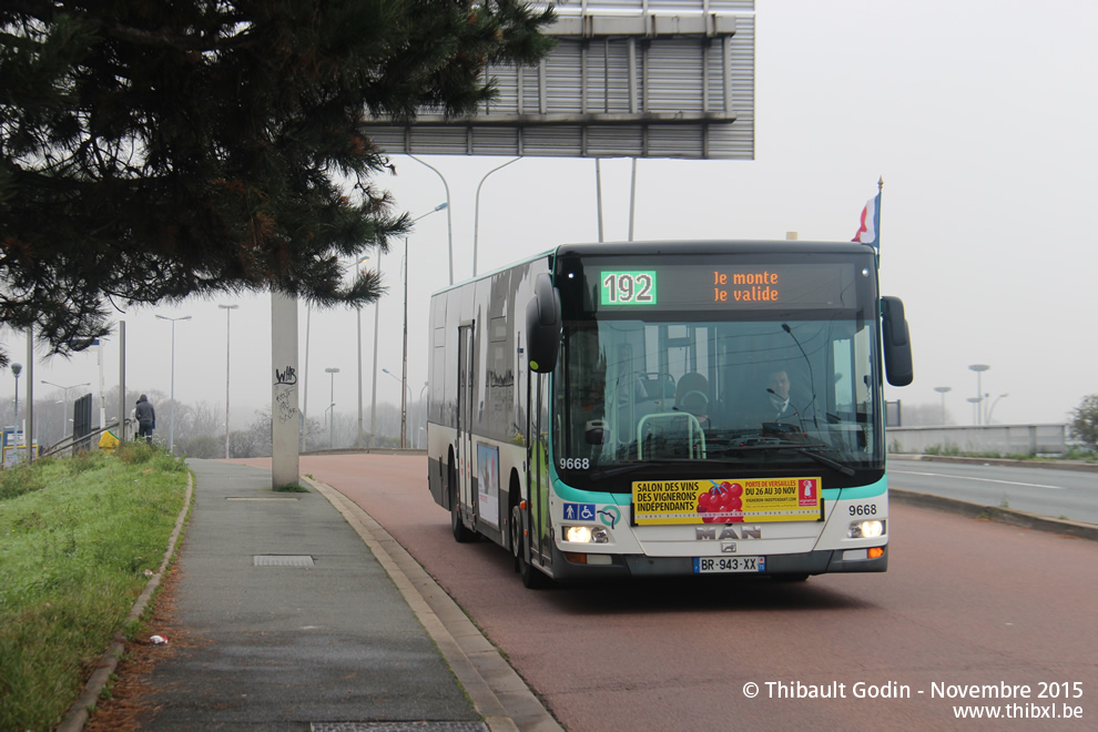 Bus 9668 (BR-943-XX) sur la ligne 192 (RATP) à Chevilly-Larue