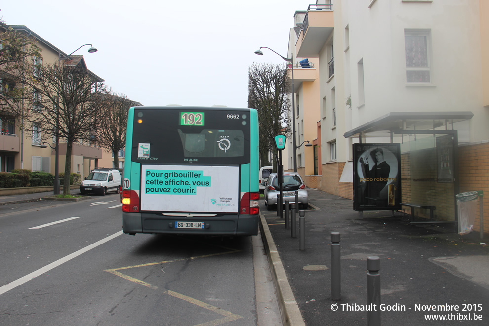 Bus 9662 (BQ-338-LN) sur la ligne 192 (RATP) à Chevilly-Larue