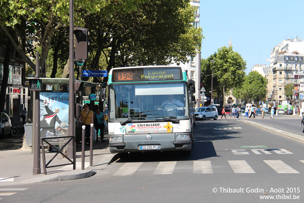 Bus 2848 (CG-030-PF) sur la ligne 194 (RATP) à Porte d'Orléans (Paris)