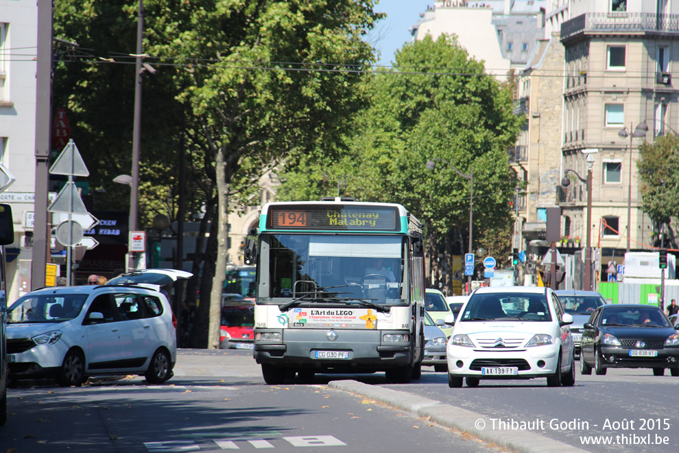 Bus 2848 (CG-030-PF) sur la ligne 194 (RATP) à Porte d'Orléans (Paris)