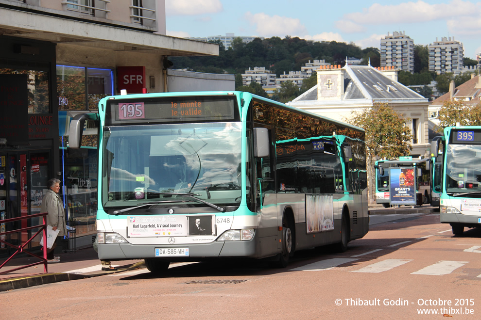 Bus 6748 (DA-585-WH) sur la ligne 195 (RATP) à Sceaux