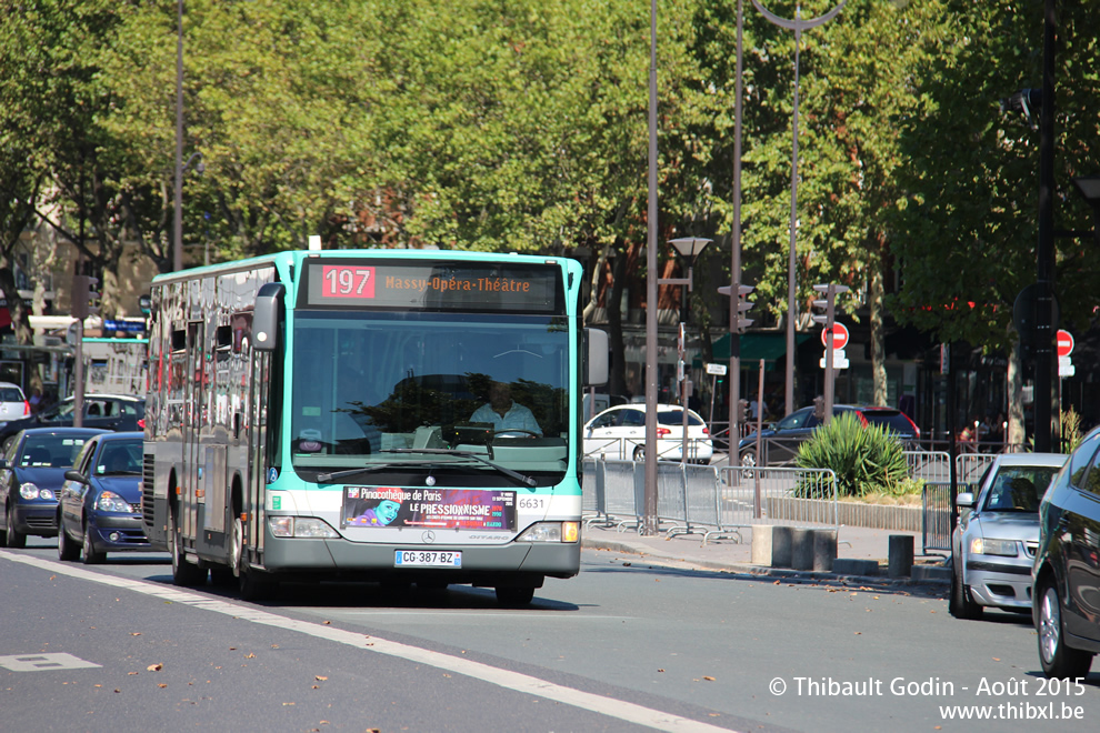 Bus 6631 (CG-387-BZ) sur la ligne 197 (RATP) à Porte d'Orléans (Paris)