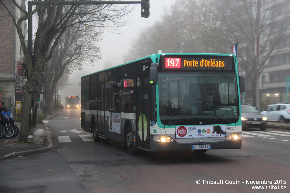 Bus 6632 (CG-233-BJ) sur la ligne 197 (RATP) à Cachan