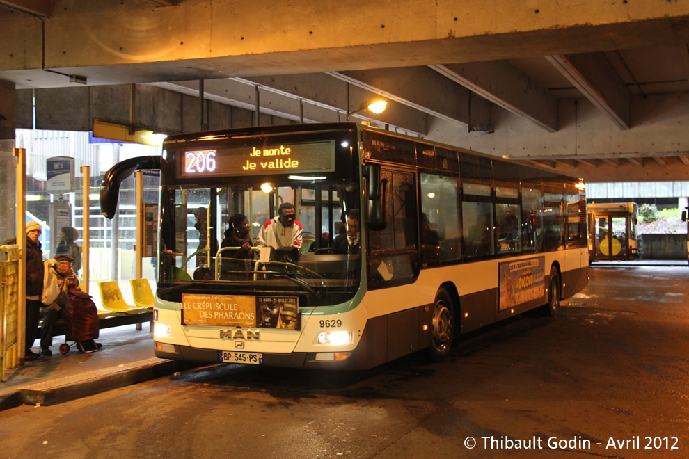 Bus 9629 (BP-545-PS) sur la ligne 206 (RATP) à Noisy-le-Grand