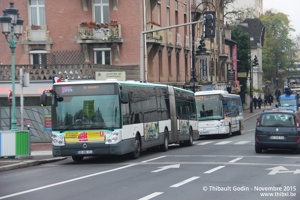 Bus 1925 (BD-086-CS) sur la ligne 208 (RATP) à Saint-Maur-des-Fossés