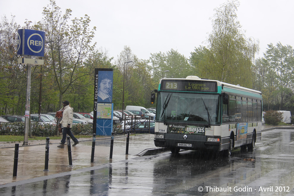 Bus 7264 (848 QAZ 75) sur la ligne 213 (RATP) à Champs-sur-Marne