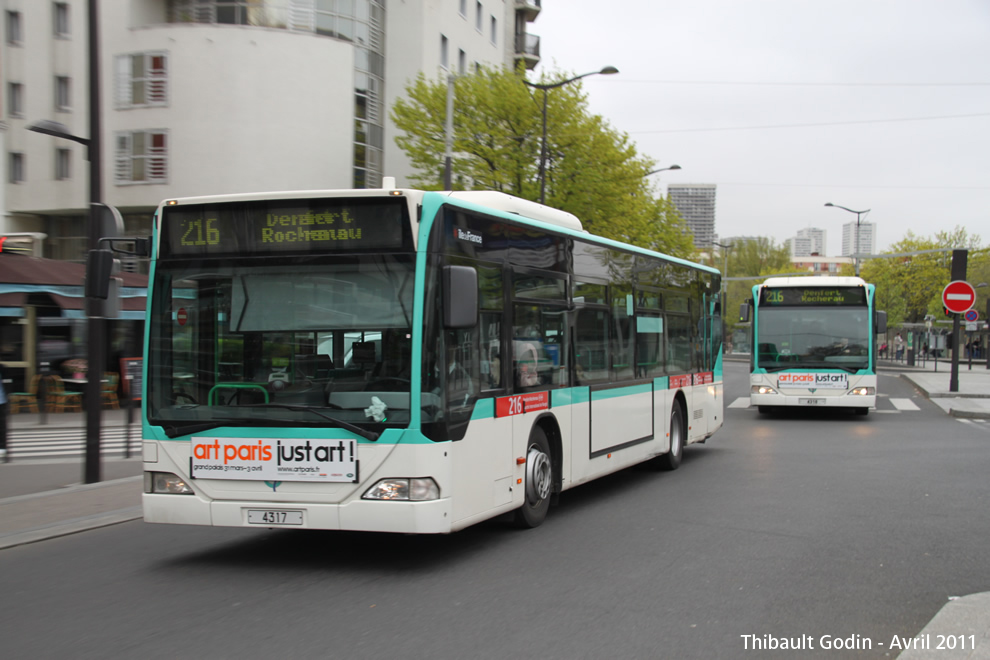 Bus 4317 sur la ligne 216 (RATP) à Porte de Gentilly (Paris)