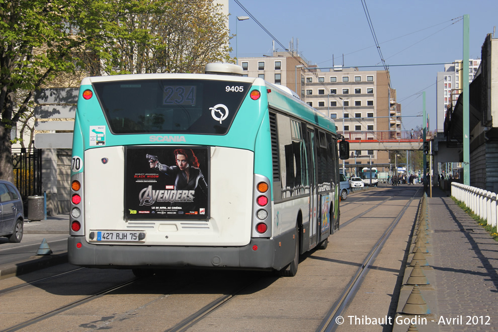 Bus 9405 (427 RJH 75) sur la ligne 234 (RATP) à Bobigny