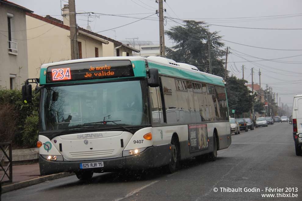 Bus 9407 (625 RJR 75) sur la ligne 234 (RATP) à Livry-Gargan