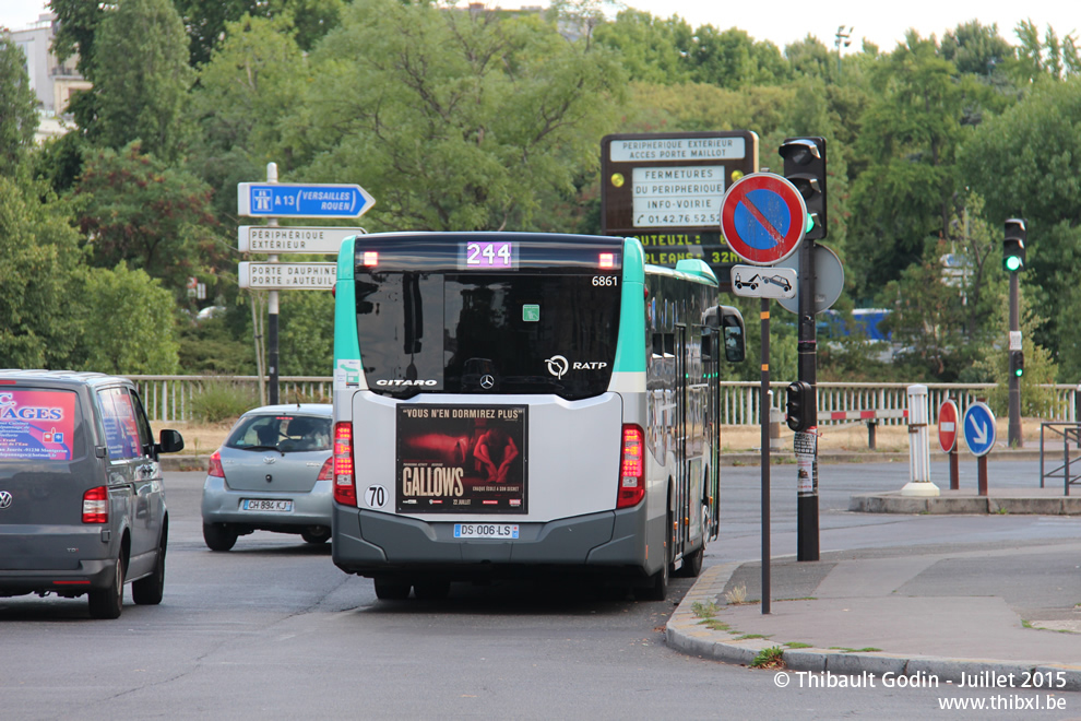 Bus 6861 (DS-006-LS) sur la ligne 244 (RATP) à Porte Maillot (Paris)