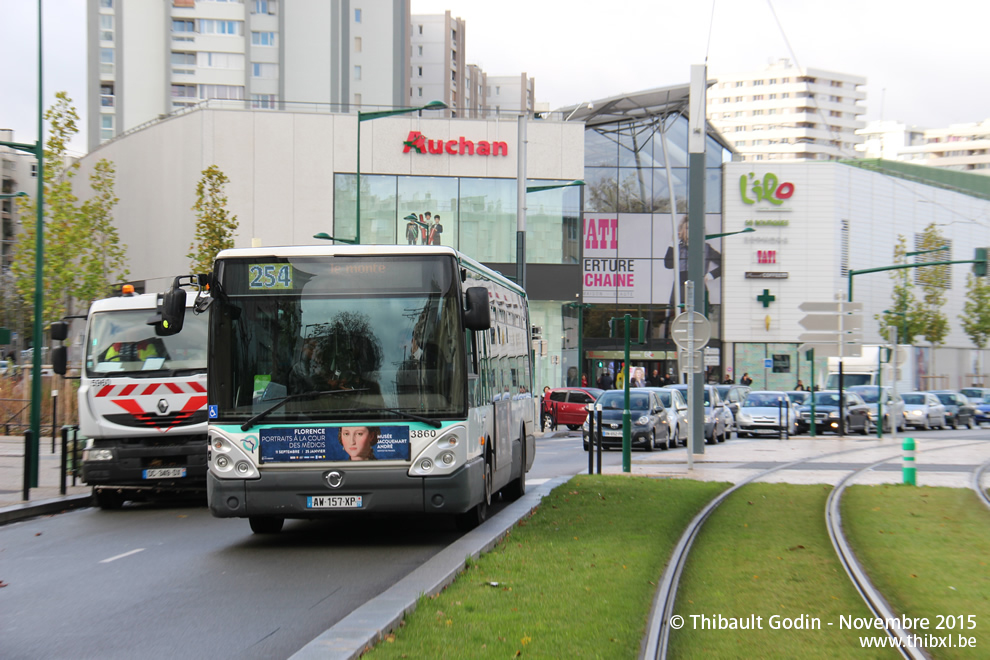 Bus 3860 (AW-157-XP) sur la ligne 254 (RATP) à Épinay-sur-Seine