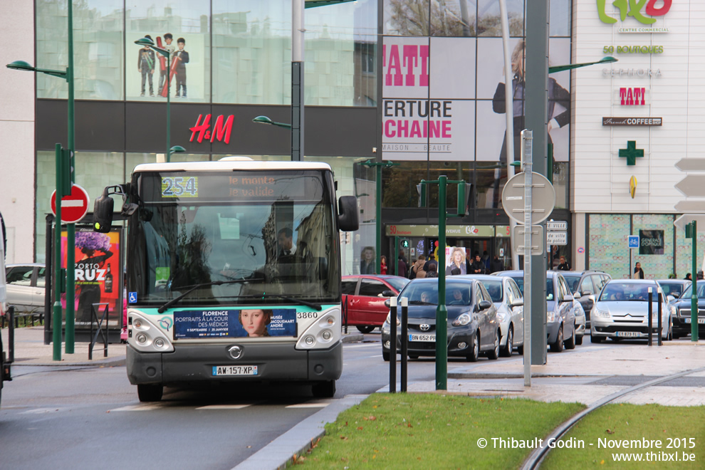 Bus 3860 (AW-157-XP) sur la ligne 254 (RATP) à Épinay-sur-Seine