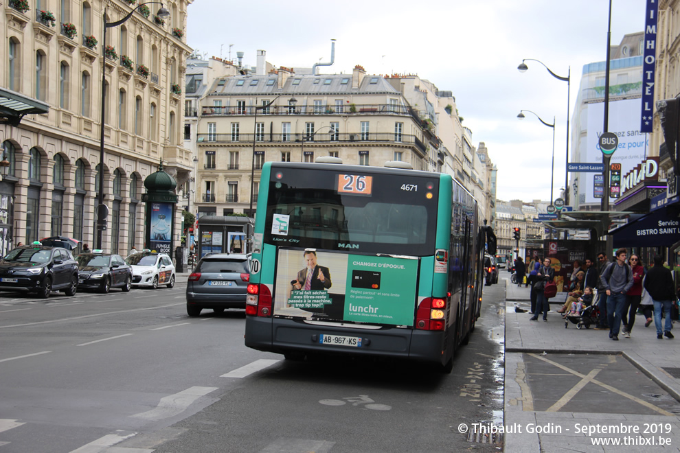 Bus 4672 (AC-157-GY) sur la ligne 26 (RATP) à Gare du Nord (Paris)