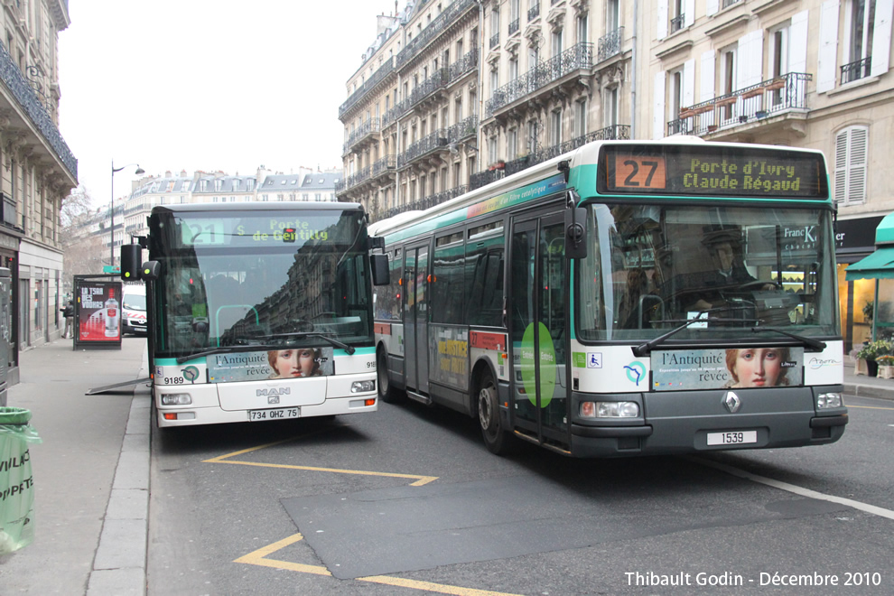 Bus 1539 sur la ligne 27 (RATP) à Luxembourg (Paris)