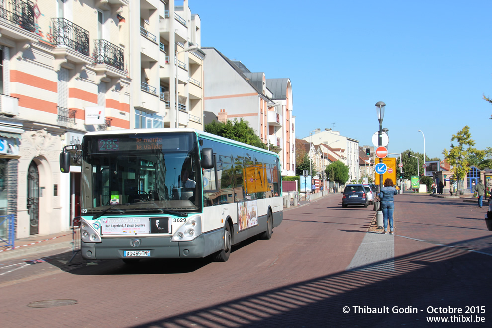 Bus 3629 (AG-465-TM) sur la ligne 285 (RATP) à Juvisy-sur-Orge