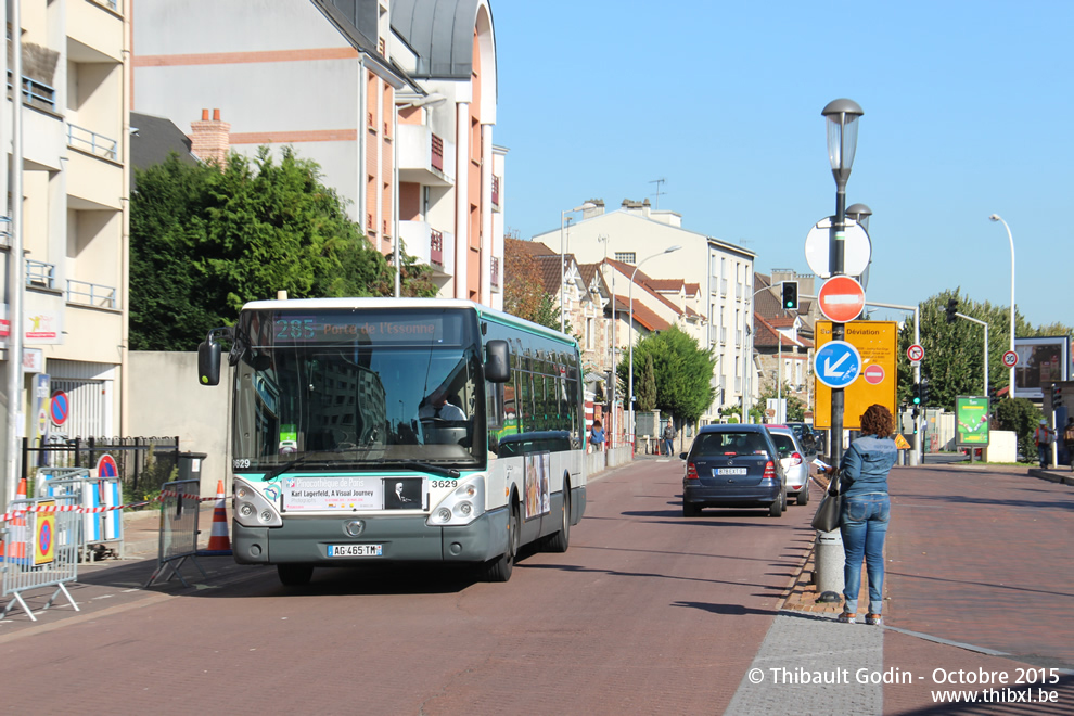 Bus 3629 (AG-465-TM) sur la ligne 285 (RATP) à Juvisy-sur-Orge