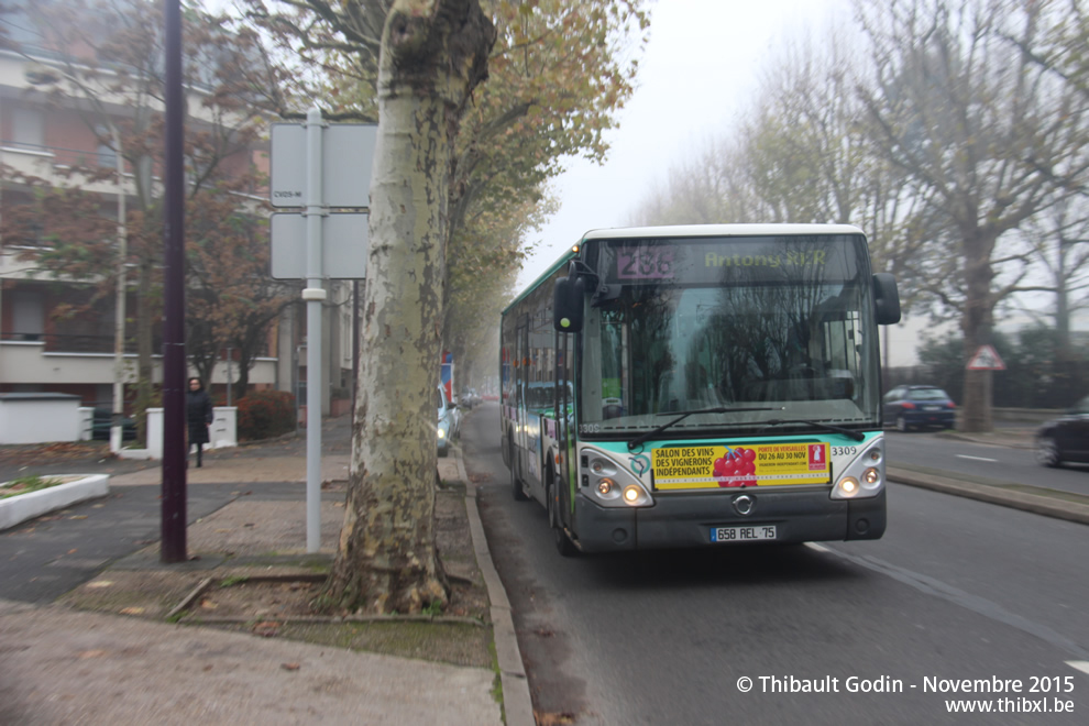 Bus 3309 (658 REL 75) sur la ligne 286 (RATP) à L'Haÿ-les-Roses