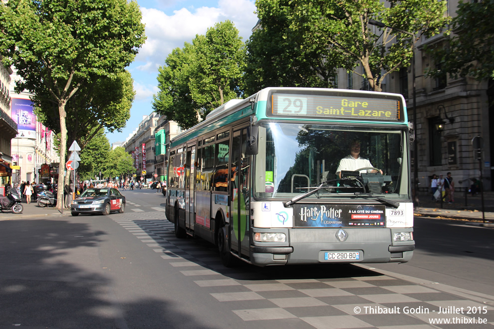 Bus 7893 (CC-290-BQ) sur la ligne 29 (RATP) à Havre - Caumartin (Paris)