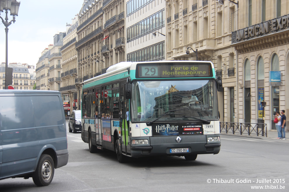 Bus 7893 (CC-290-BQ) sur la ligne 29 (RATP) à Auber (Paris)