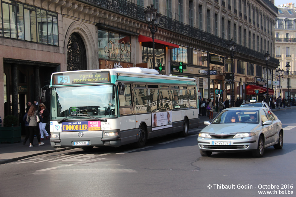 Bus 7741 (DF-506-DF) sur la ligne 29 (RATP) à Opéra (Paris)