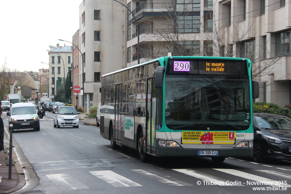 Bus 6659 (CK-100-ZJ) sur la ligne 290 (RATP) à Issy-les-Moulineaux