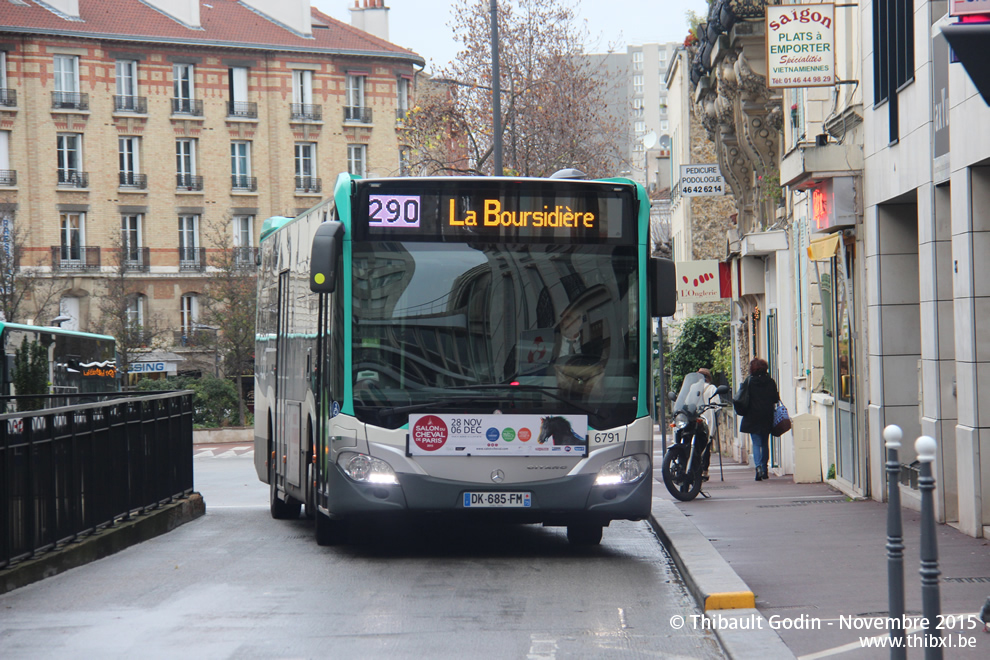 Bus 6791 (DK-685-FM) sur la ligne 290 (RATP) à Issy-les-Moulineaux