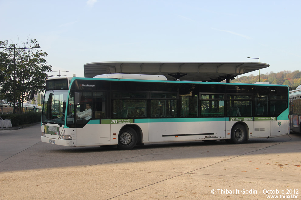 Bus 4303 (CJ-651-AS) sur la ligne 291 (RATP) à Boulogne-Billancourt