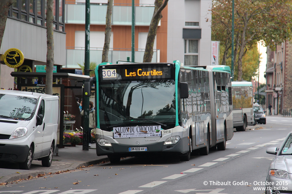 Bus 5418 (DM-632-AV) sur la ligne 304 (RATP) à Colombes
