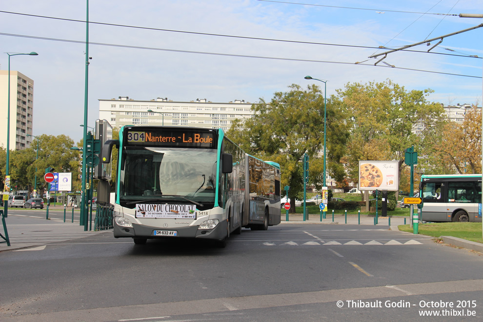 Bus 5418 (DM-632-AV) sur la ligne 304 (RATP) à Asnières-sur-Seine