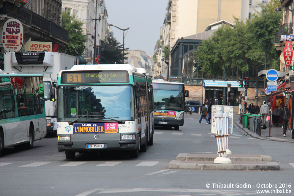 Bus 1714 (DF-150-QF) sur la ligne 31 (RATP) à Gare de l'Est (Paris)