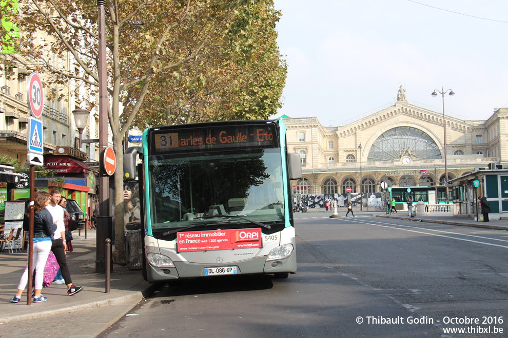 Bus 5405 (DL-086-XP) sur la ligne 31 (RATP) à Gare de l'Est (Paris)