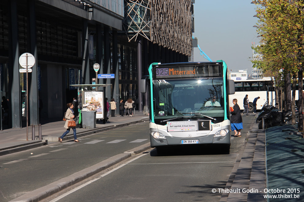 Bus 6828 (DN-368-KY) sur la ligne 325 (RATP) à Bibliothèque François Mitterrand (Paris)