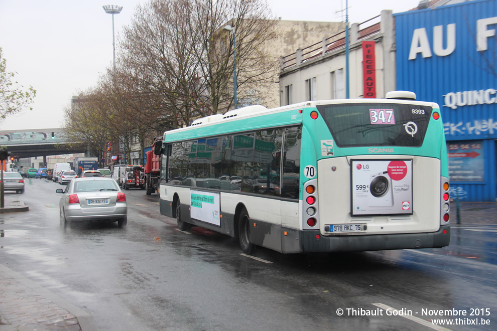 Bus 9393 (978 RKC 75) sur la ligne 347 (RATP) à Noisy-le-Sec