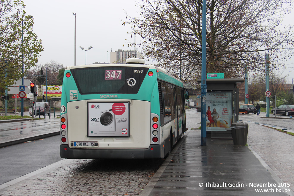 Bus 9393 (978 RKC 75) sur la ligne 347 (RATP) à Noisy-le-Sec