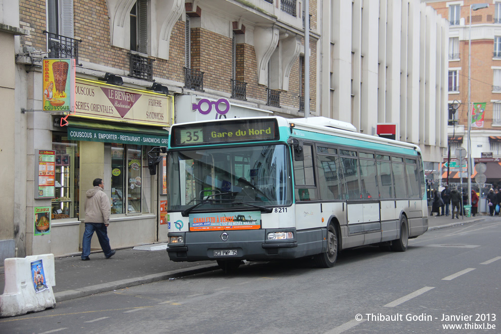 Bus 8211 (623 PWP 75) sur la ligne 35 (RATP) à Aubervilliers