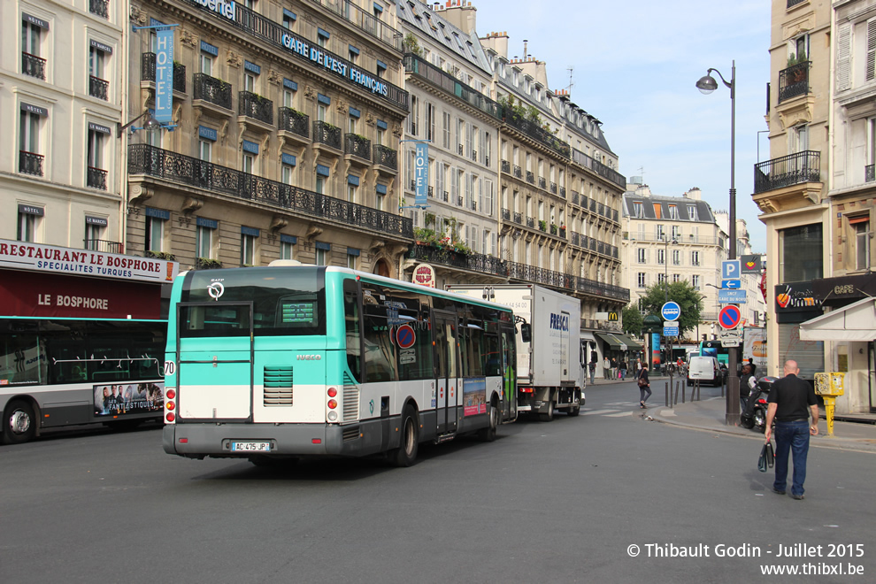 Bus 3552 (AC-475-JP) sur la ligne 35 (RATP) à Gare de l'Est (Paris)