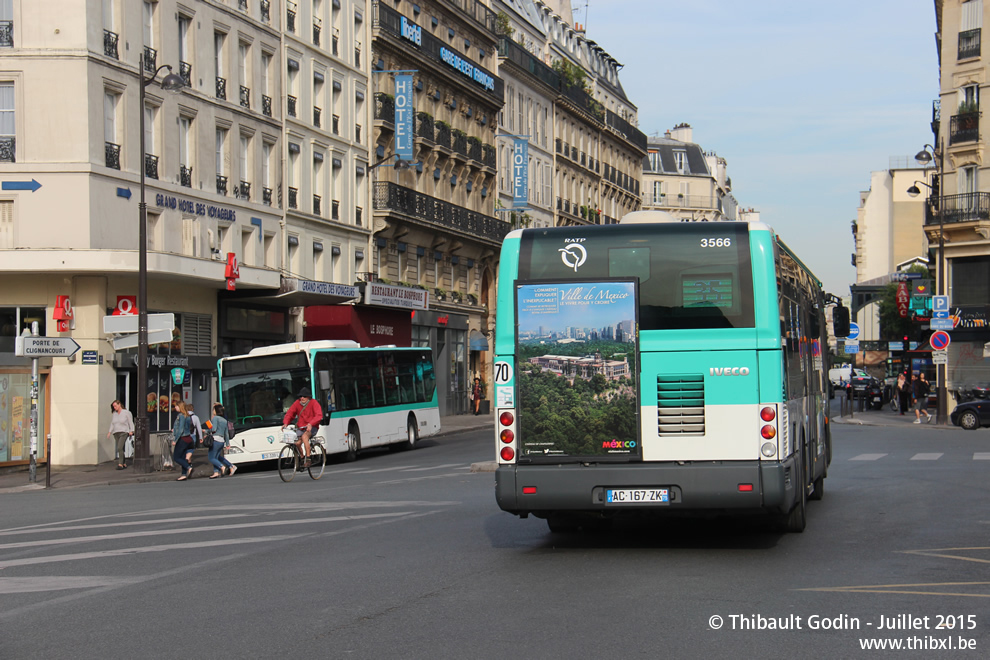 Bus 3566 (AC-167-ZK) sur la ligne 35 (RATP) à Gare de l'Est (Paris)