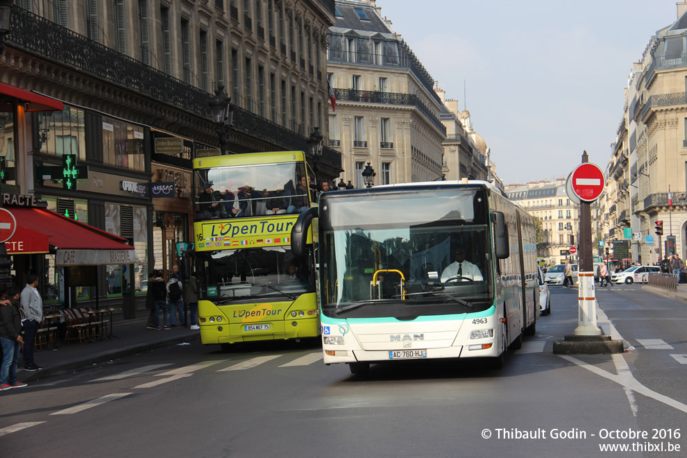 Bus 4963 (AC-760-HJ) sur la ligne 352 (Roissybus - RATP) à Opéra (Paris)