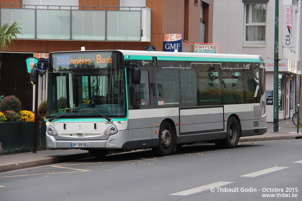 Bus 0936 (DP-199-SB) sur la ligne 366 (RATP) à Colombes