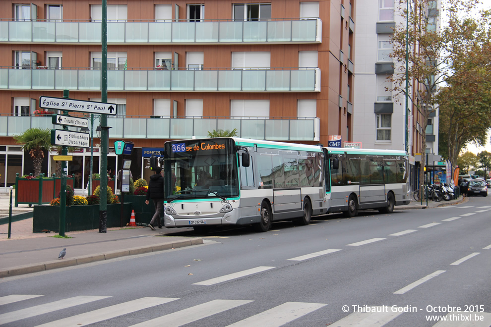 Bus 0933 (DP-332-SA) sur la ligne 366 (RATP) à Colombes
