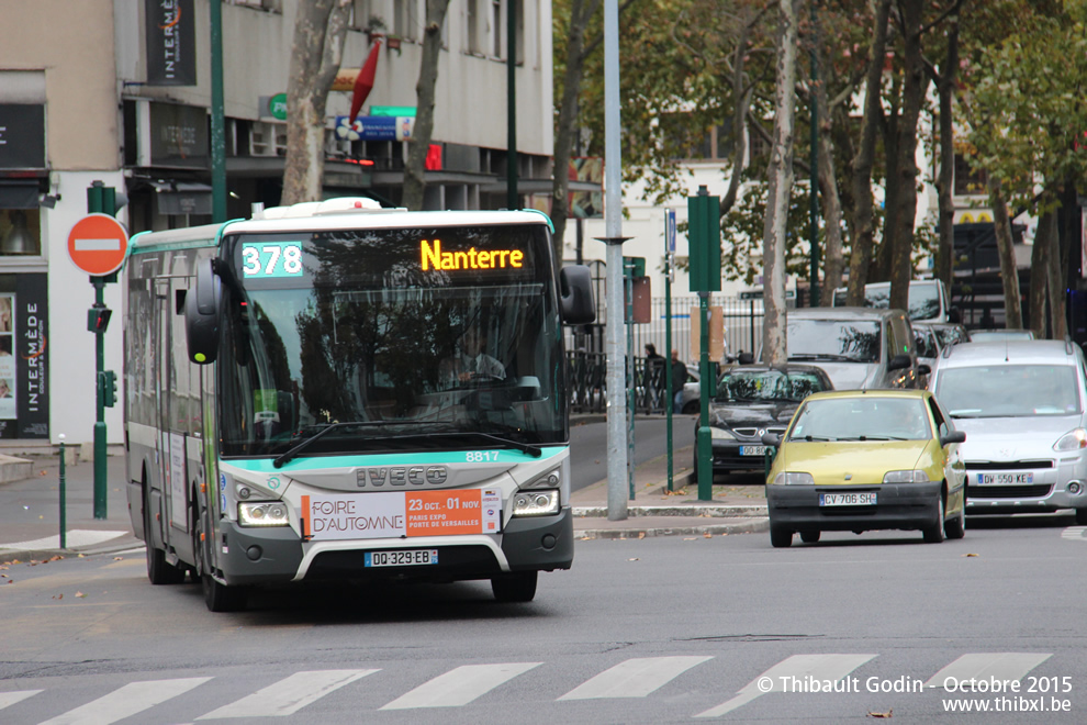 Bus 8817 (DQ-329-EB) sur la ligne 378 (RATP) à Colombes